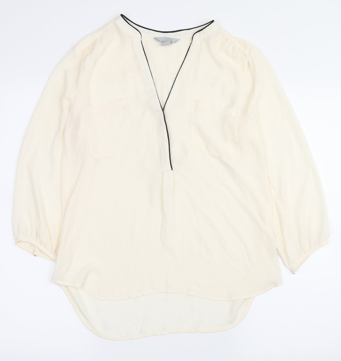 H&M Womens White   Basic Button-Up Size 8