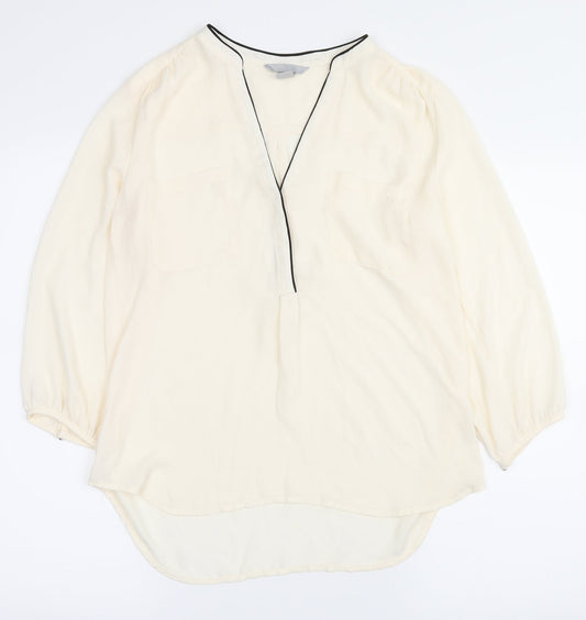 H&M Womens White   Basic Button-Up Size 8