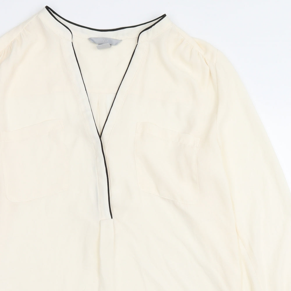 H&M Womens White   Basic Button-Up Size 8
