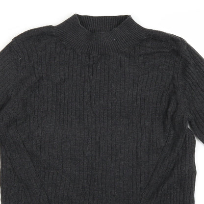 Close-up detail of Topshop women’s grey jumper, size UK 14