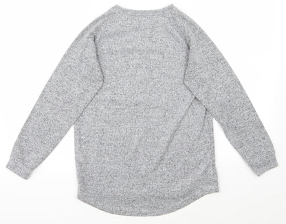 Back view of Tinkerbell girls’ grey jumper, size 12-13, years - pixie dust