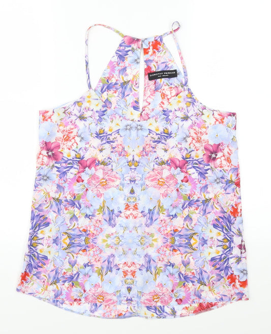 Dorothy Perkins Womens Purple Floral  Basic Blouse Size 10