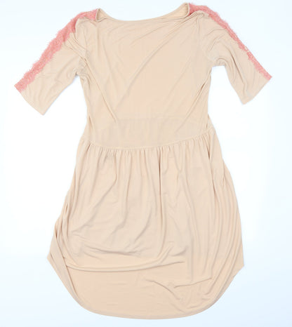 Back view of Be Beau women’s pink fit & flare, size UK 14