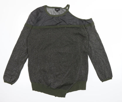 Front view of Next women’s green jumper, size UK 14