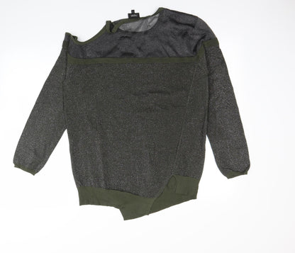 Back view of Next women’s green jumper, size UK 14