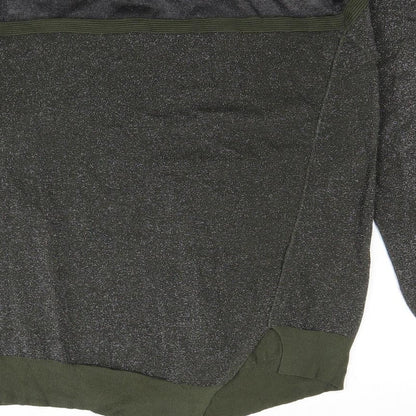 Brand and care label for Next women’s green jumper, size UK 14