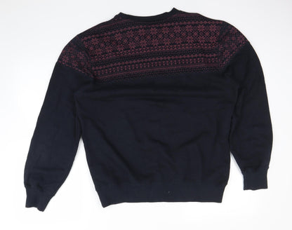 Back view of Easy men’s blue jumper, size M