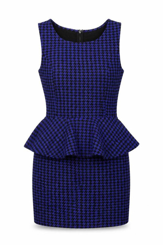 Glamorous Womens Blue Herringbone  Mini  Size 8