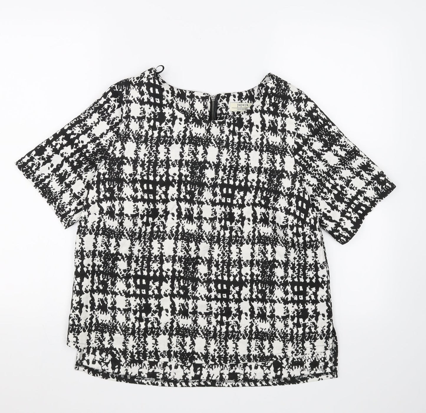 Papaya Womens Black Check  Basic Blouse Size 12