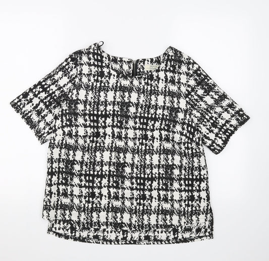 Papaya Womens Black Check  Basic Blouse Size 12