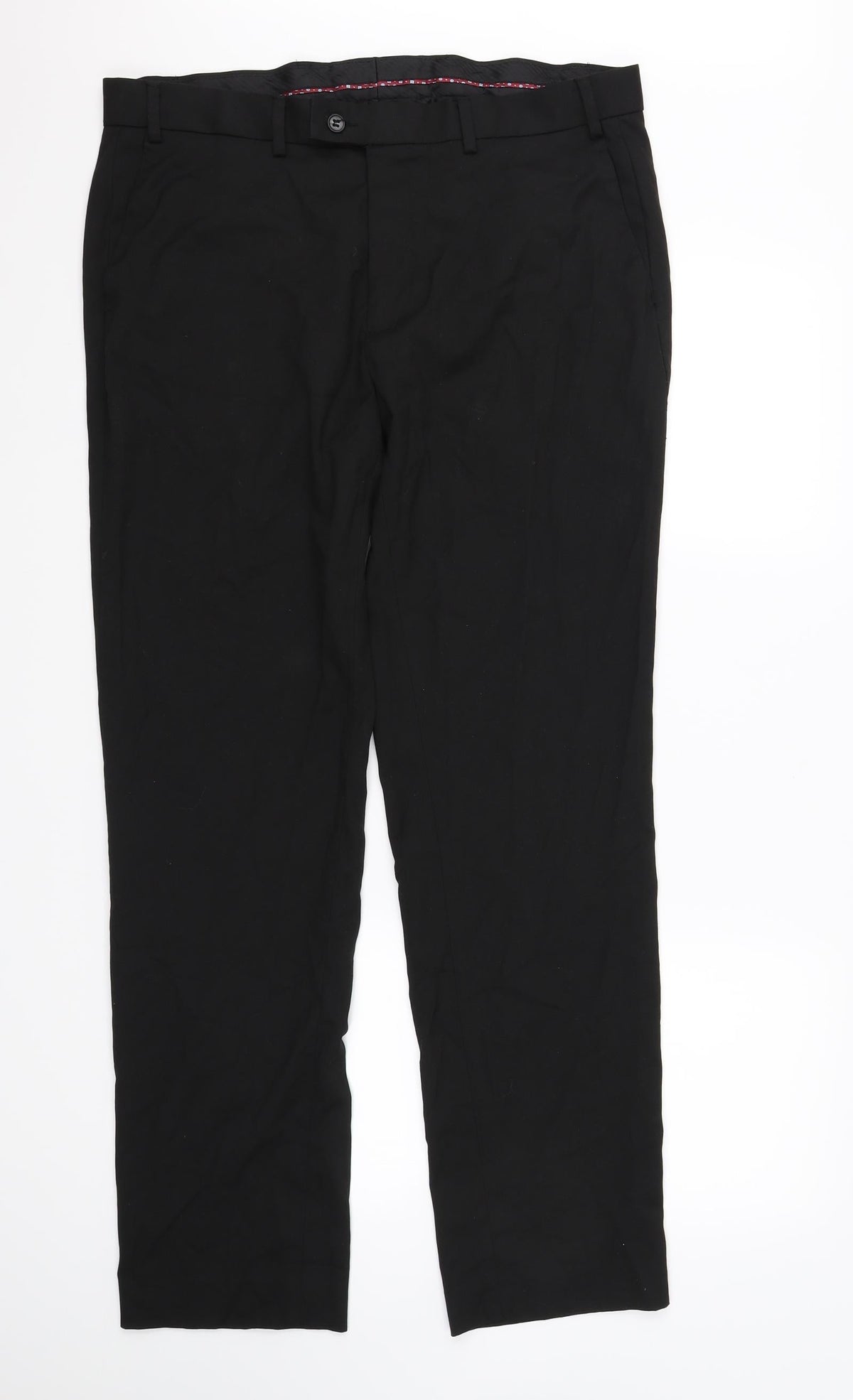 Additional front view of Preworn women’s black dress pants trousers, size UK 36, in, 30-inch leg