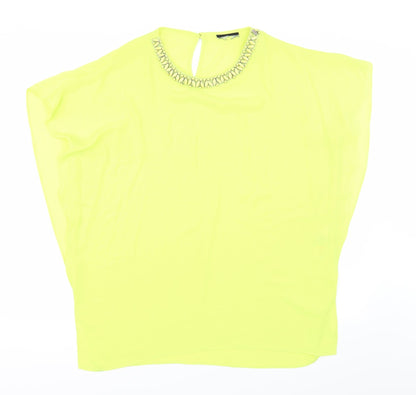 Additional front view of Preworn women’s green basic blouse, size M