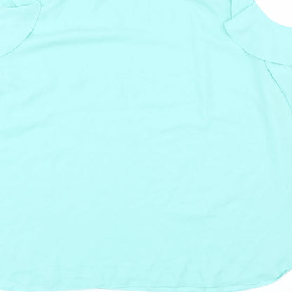 Brand and care label for Preworn women’s green basic blouse, size UK 16