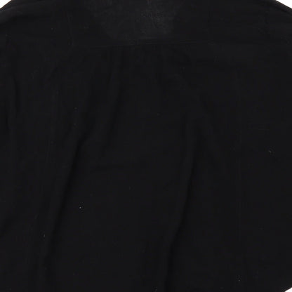 Brand and care label for Atmosphere women’s black geometric basic blouse, size UK 10