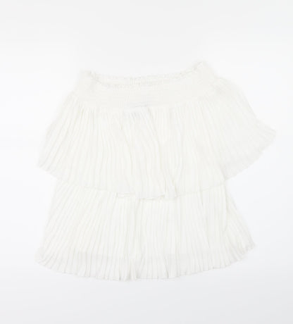 Additional front view of F&F women’s white basic blouse, size UK 6