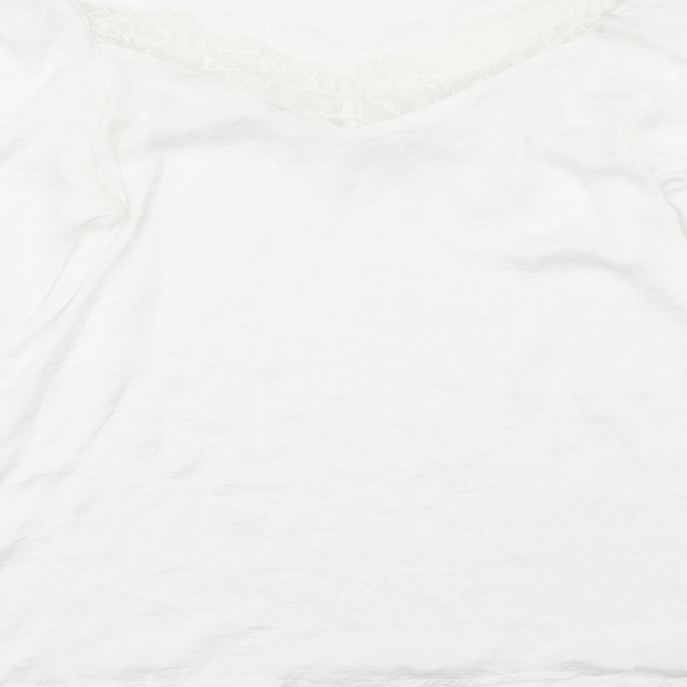 Preworn Womens White   Basic Blouse Size L
