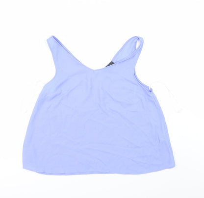 Front view of Primark women’s purple satin basic tank, size UK 10