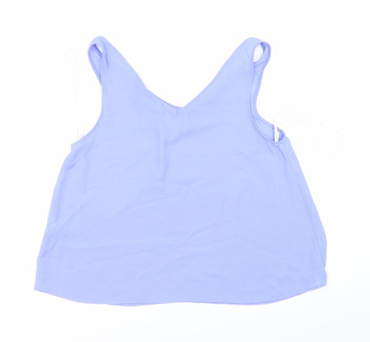 Back view of Primark women’s purple satin basic tank, size UK 10
