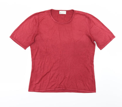 Additional front view of BHS women’s red knit jumper, size UK 14