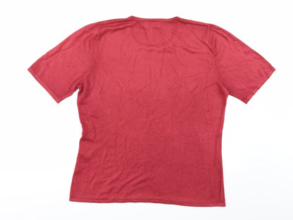 Back view of BHS women’s red knit jumper, size UK 14