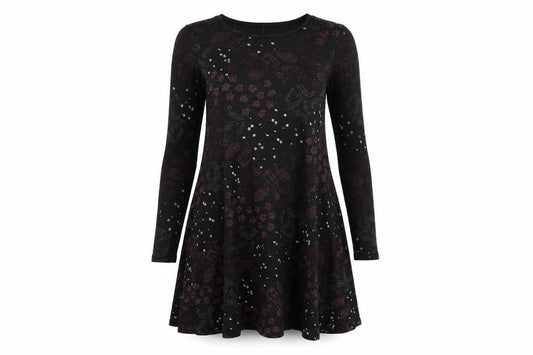 influence Womens Black Floral  Skater Dress  Size S