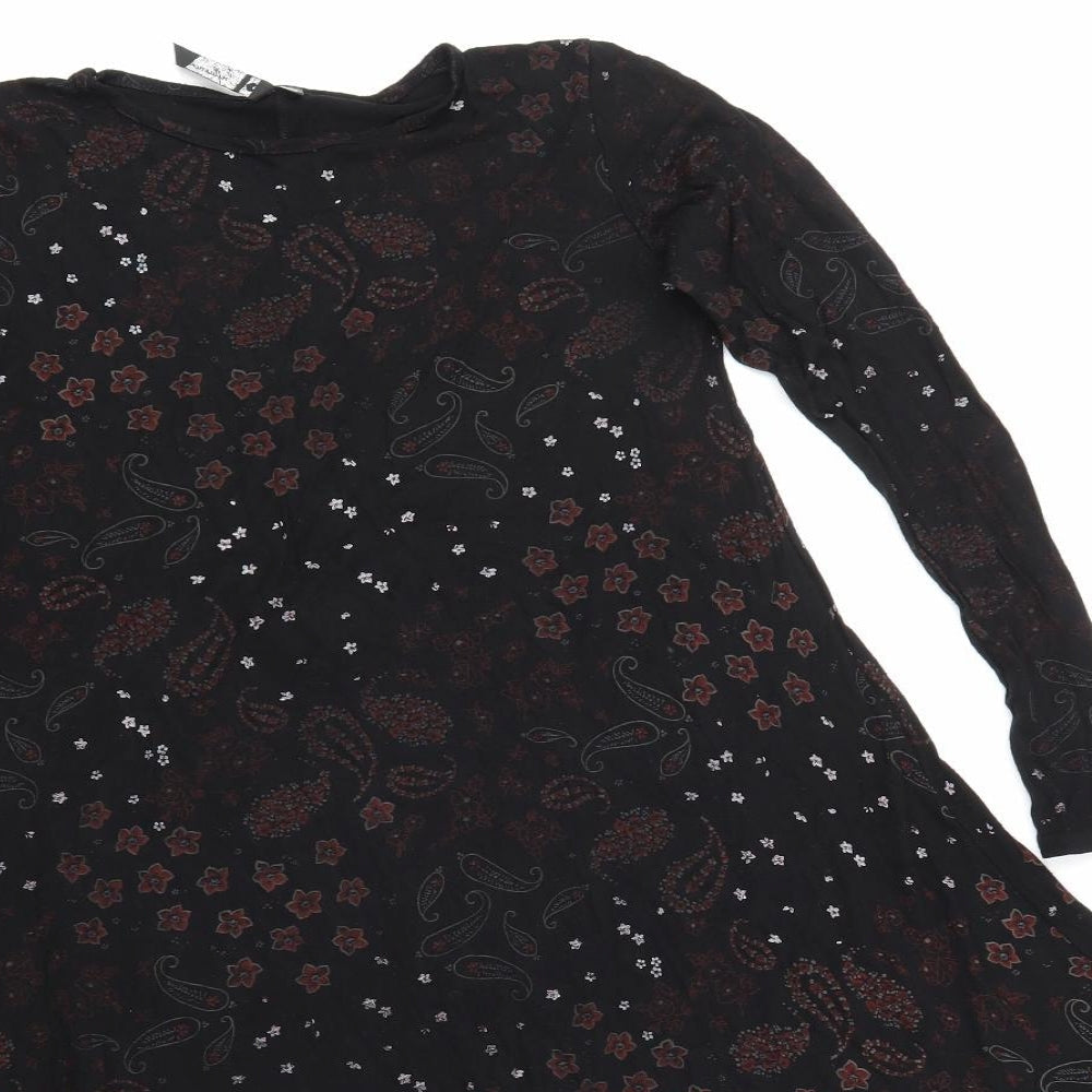 influence Womens Black Floral  Skater Dress  Size S