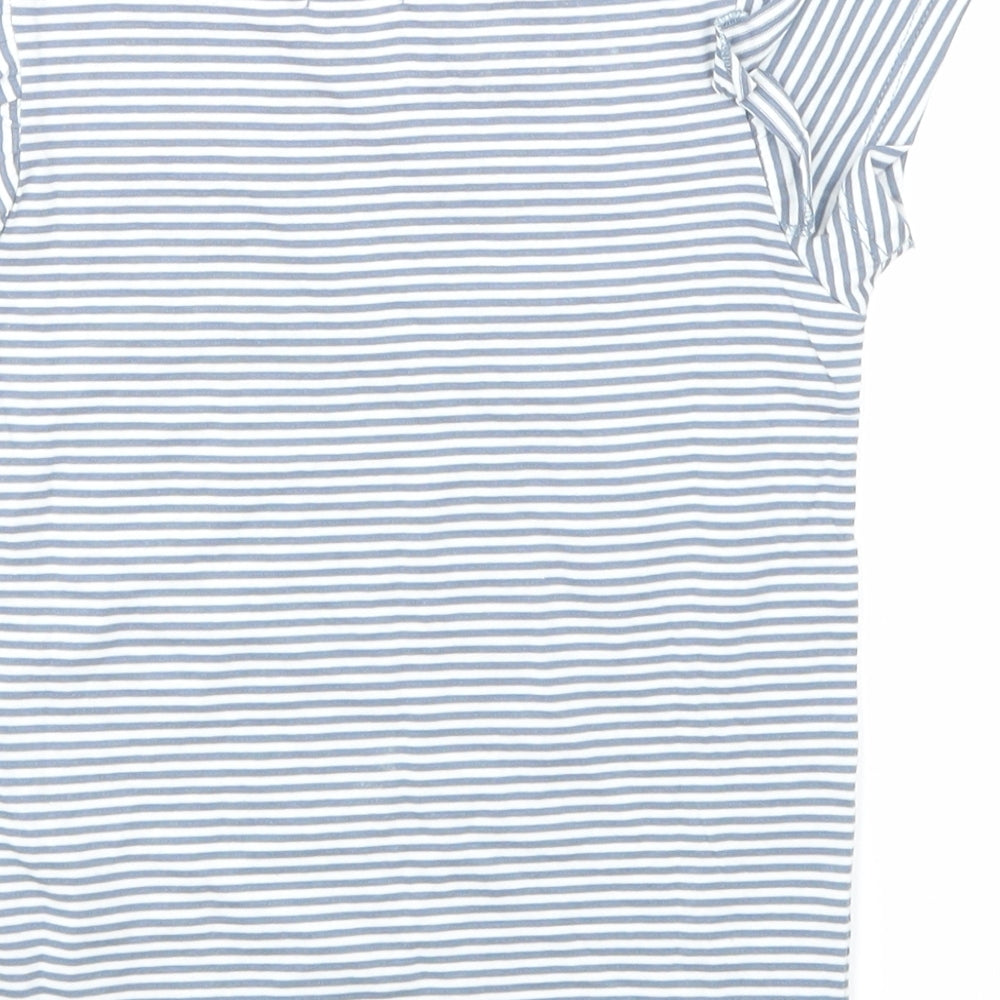 Lily & dan Girls Blue Striped  Basic T-Shirt Size 5-6 Years