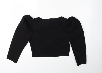 Back view of Atmosphere women’s black basic blouse, size UK 14