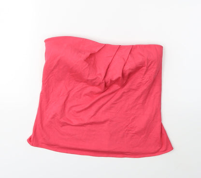 Front view of Marks & Spencer women’s pink basic tank, size UK 12