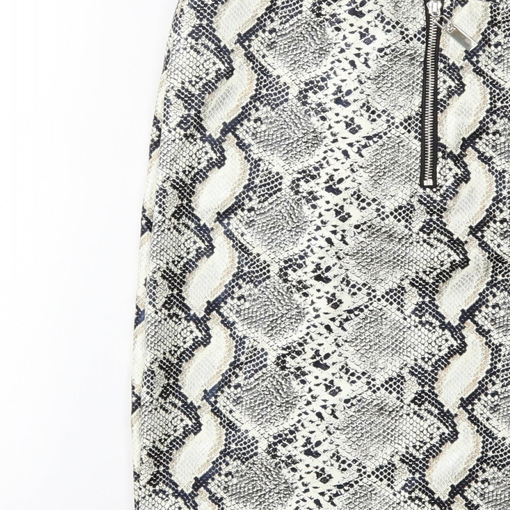 In Vogue Womens Beige Animal Print  Straight & Pencil Skirt Size S