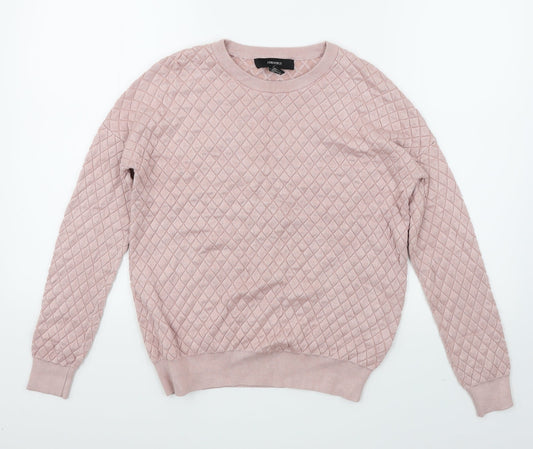 FOREVER 21 Womens Pink Argyle/Diamond  Pullover Jumper Size S