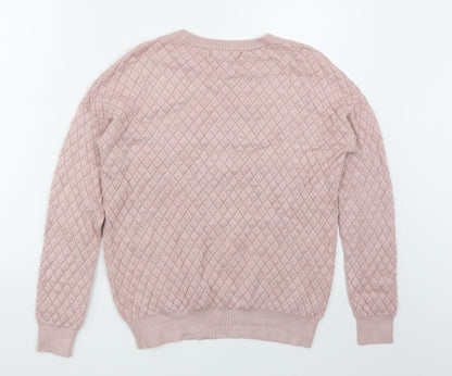 Back view of Forever 21 women’s pink argyle/diamond jumper, size S