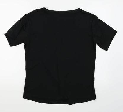 Back view of Etien women’s black basic blouse, size L