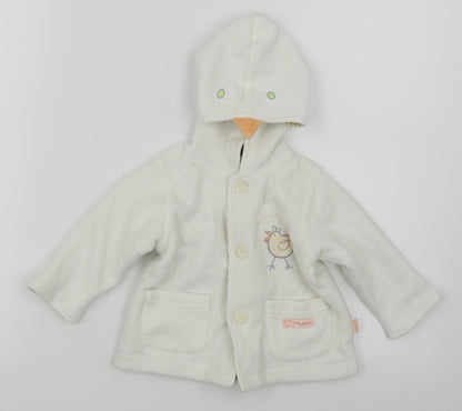 Additional front view of Pumpkin Patch Baby White Jacket Coat, size 3-6, Months