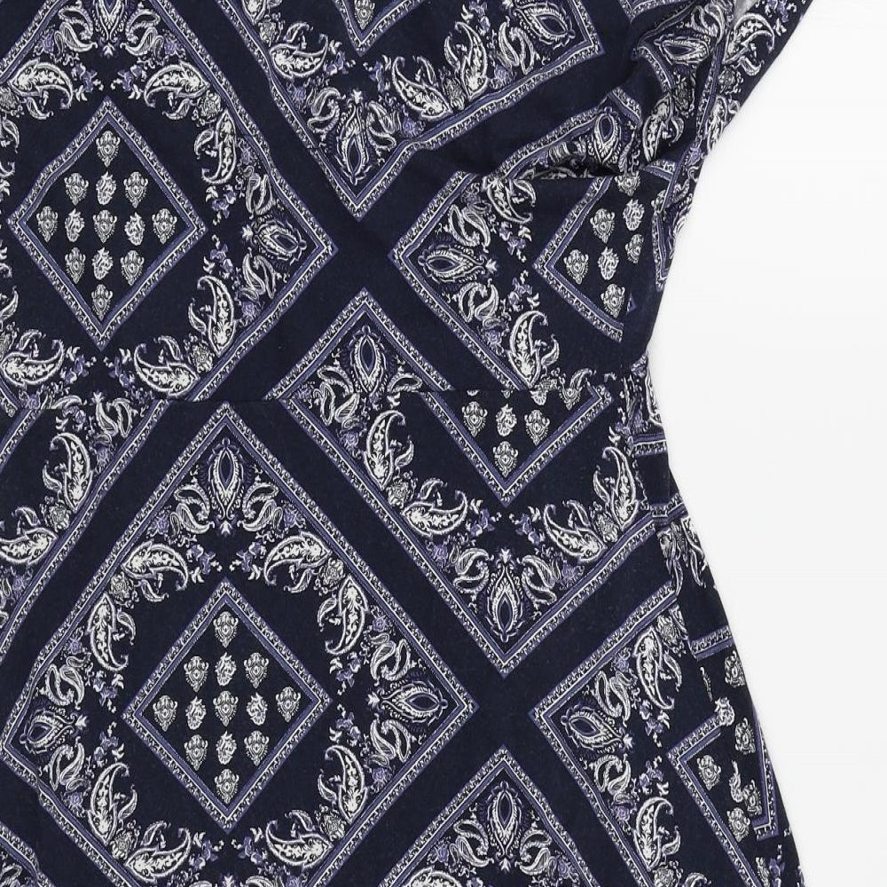 Collection Womens Blue Argyle/Diamond  Skater Dress  Size 10