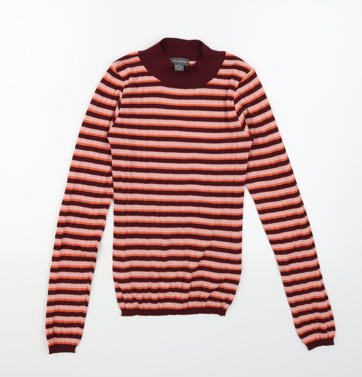 Primark Womens Orange Striped  Pullover Jumper Size 4