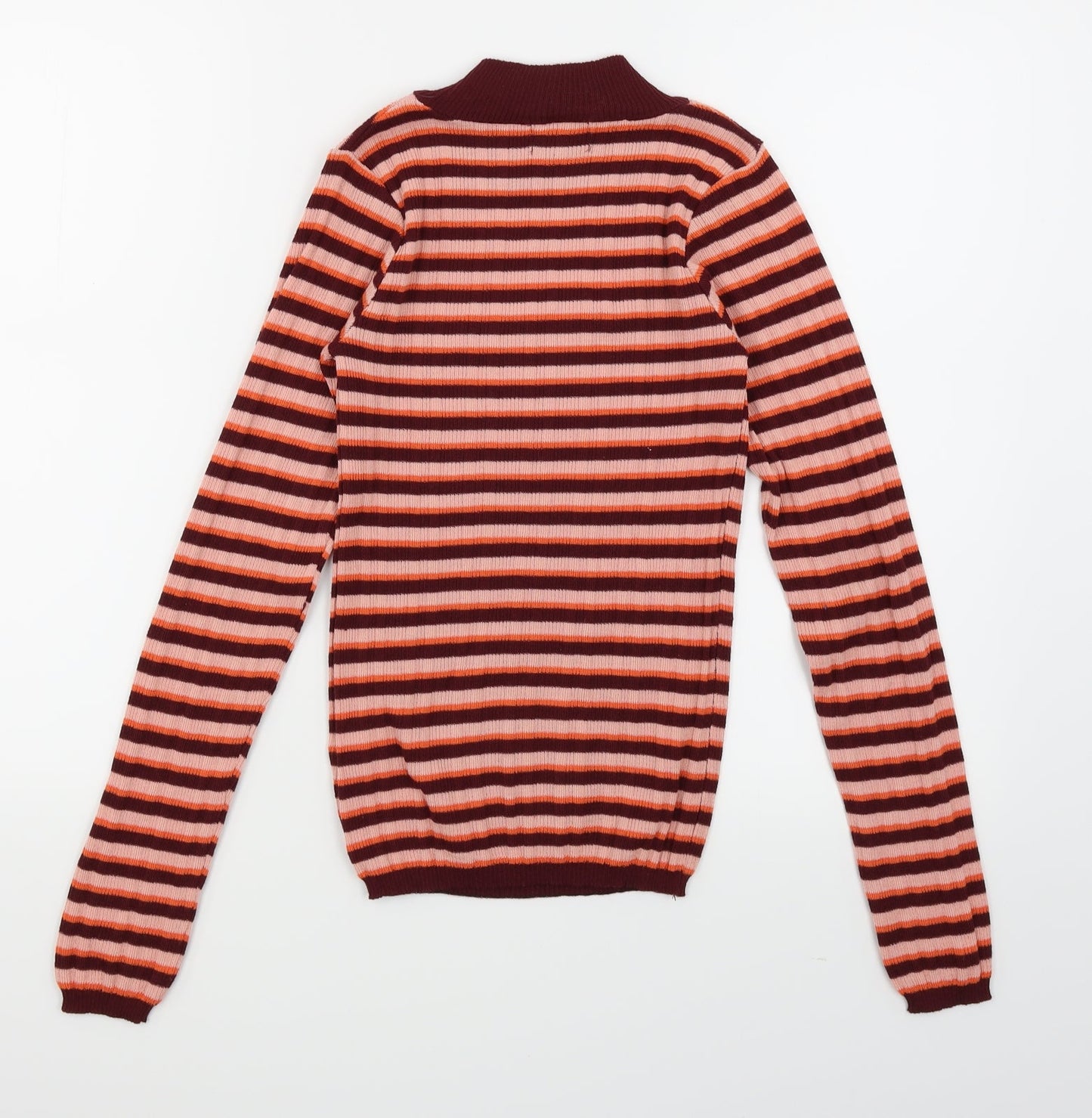 Primark Womens Orange Striped  Pullover Jumper Size 4