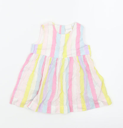 Additional front view of Bluezoo girls’ pink striped trapeze & swing, size 0-3, months