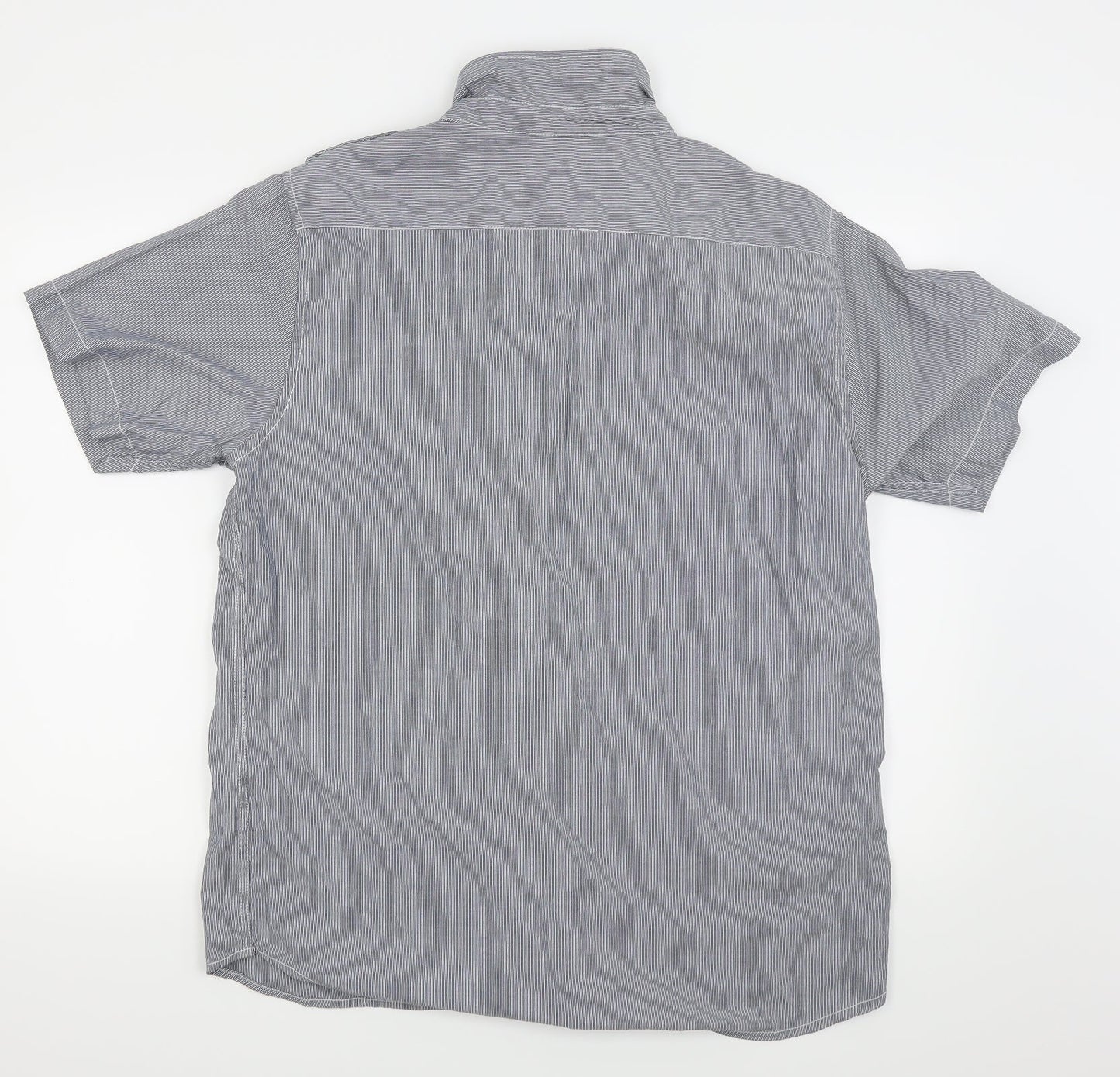 le cooper Mens Grey Striped   Button-Up Size XL