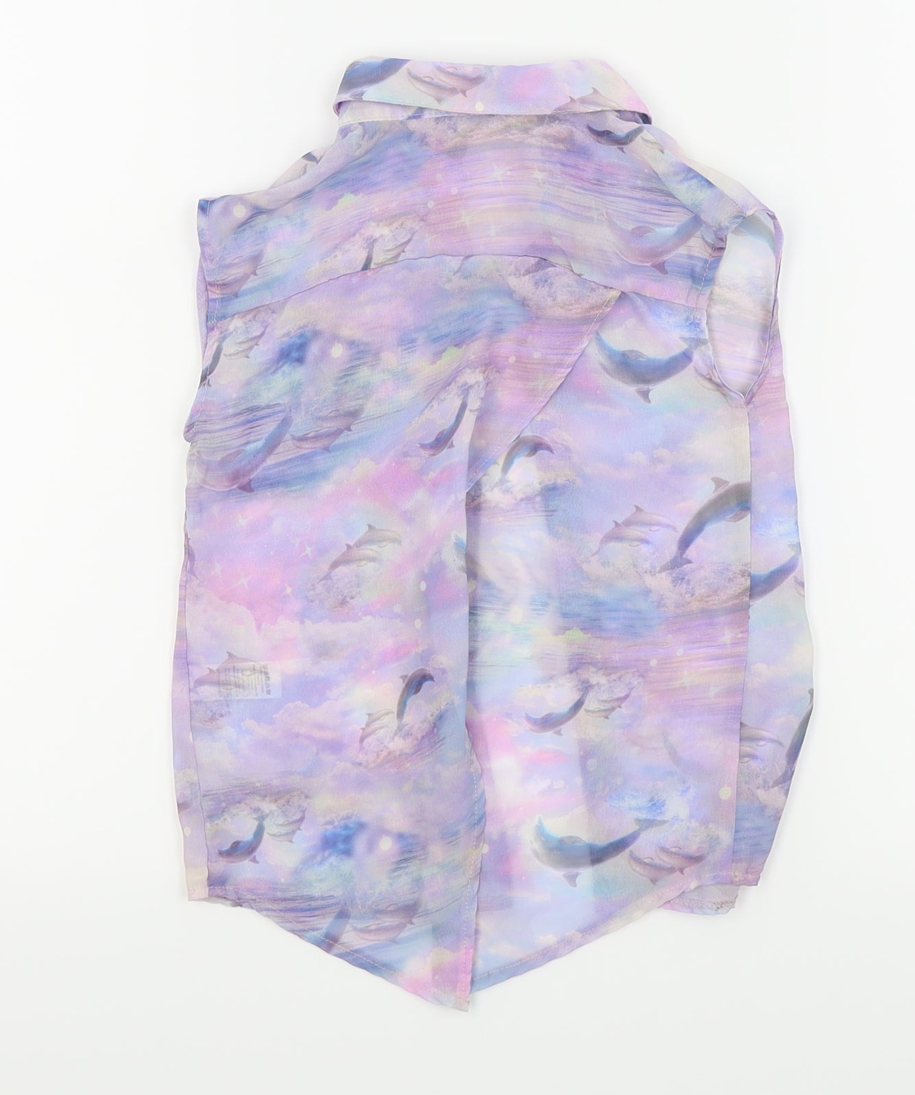 TU Girls Purple Animal Print  Basic Blouse Size 4 Years