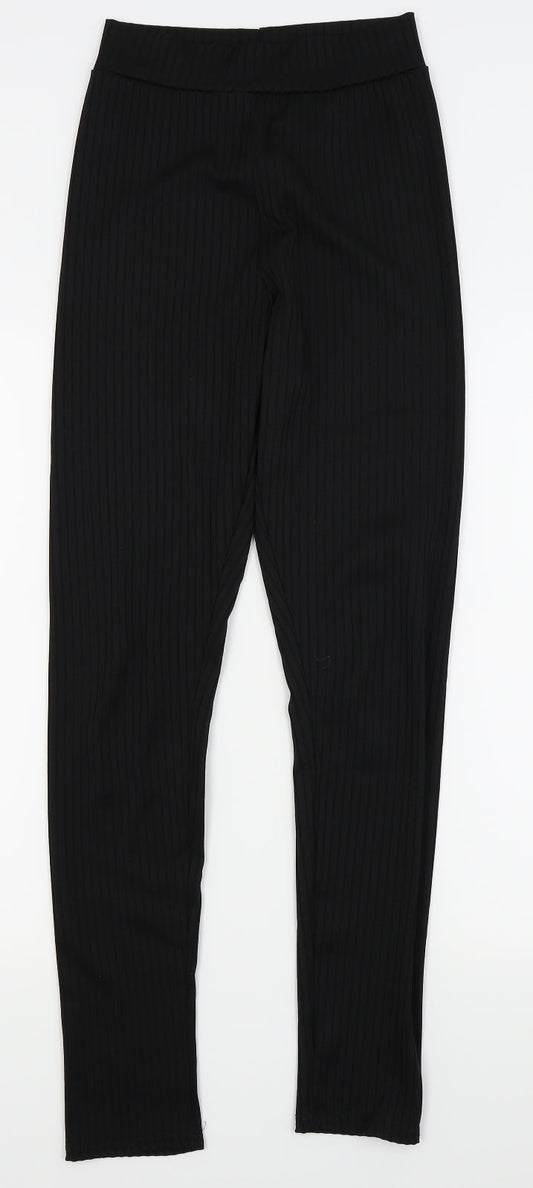 PLT Womens Black Striped  Capri Leggings Size 10 L27 in
