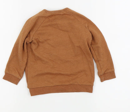 Back view of Asda George boys’ brown jumper, size 12-18, months
