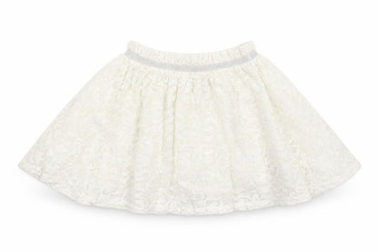 Front view of F&F girls’ white geometric a-line skirt, size 3-4, years