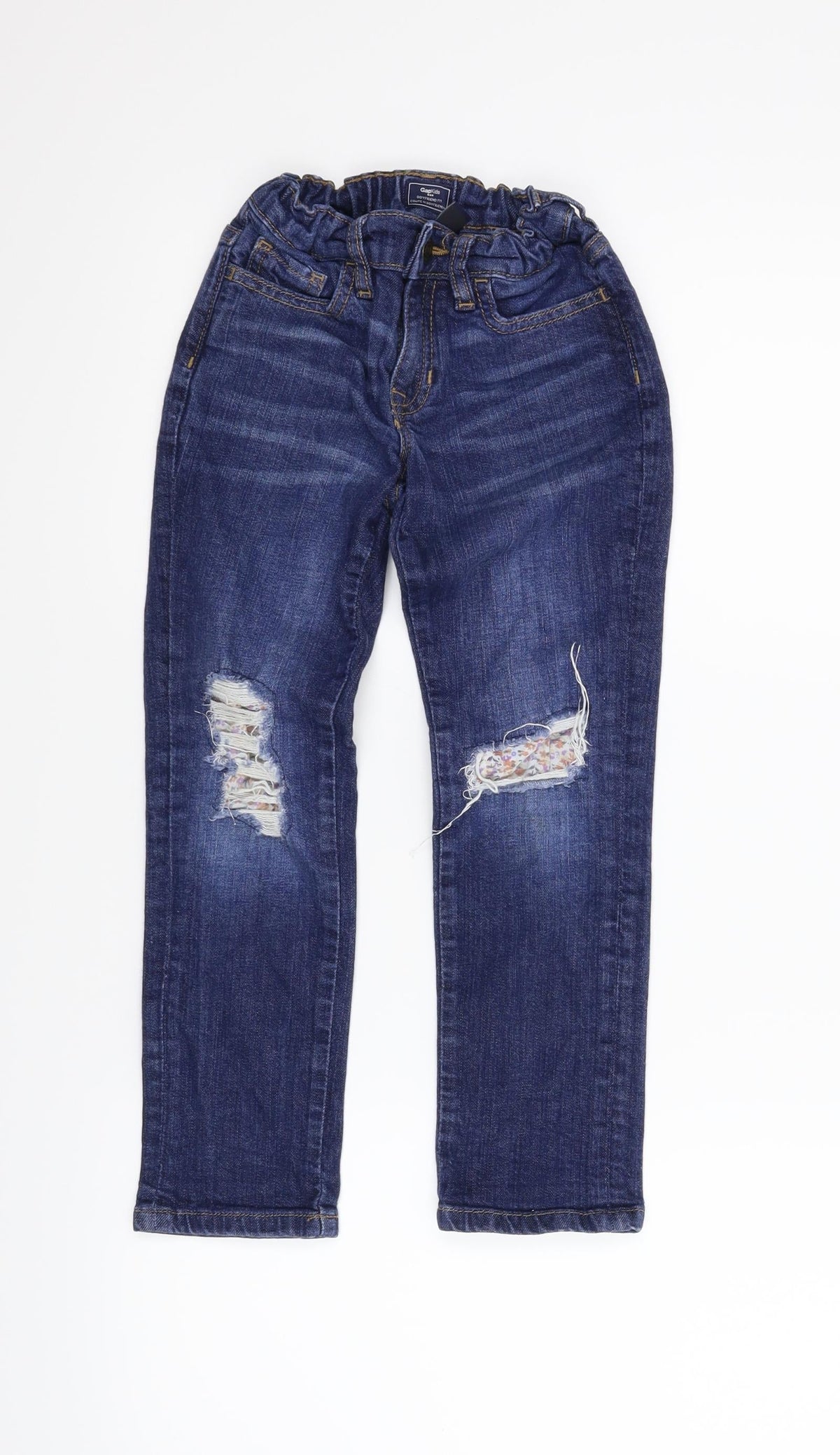 Additional front view of Gap girls’ blue boyfriend jeans, size 7, years