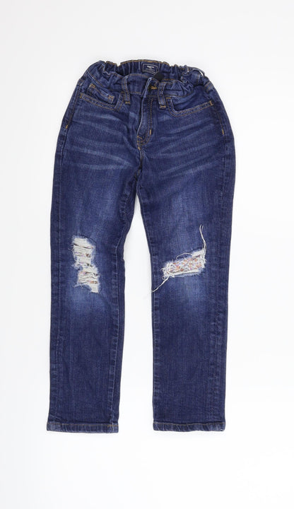 Additional front view of Gap girls’ blue boyfriend jeans, size 7, years