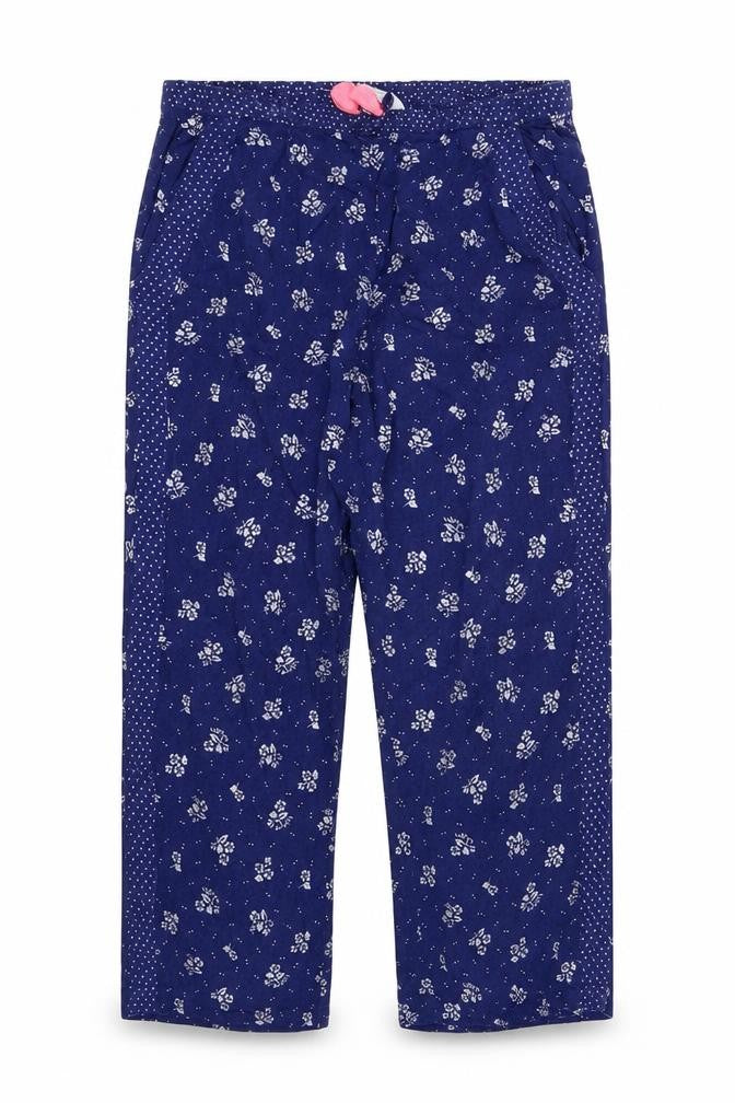 H&M Girls Blue Floral  Capri Pyjama Pants Size 9 Years