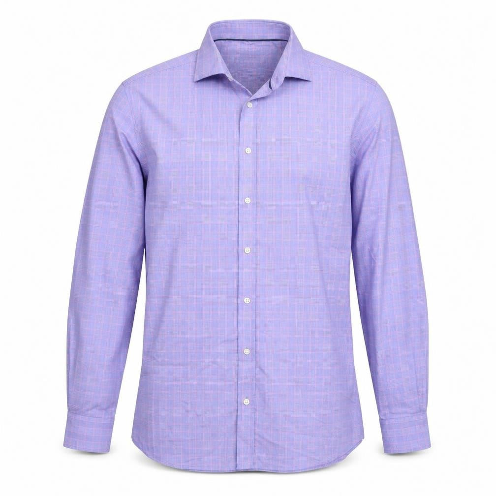 Marks & Spencer Mens Purple Plaid   T-Shirt Size 42