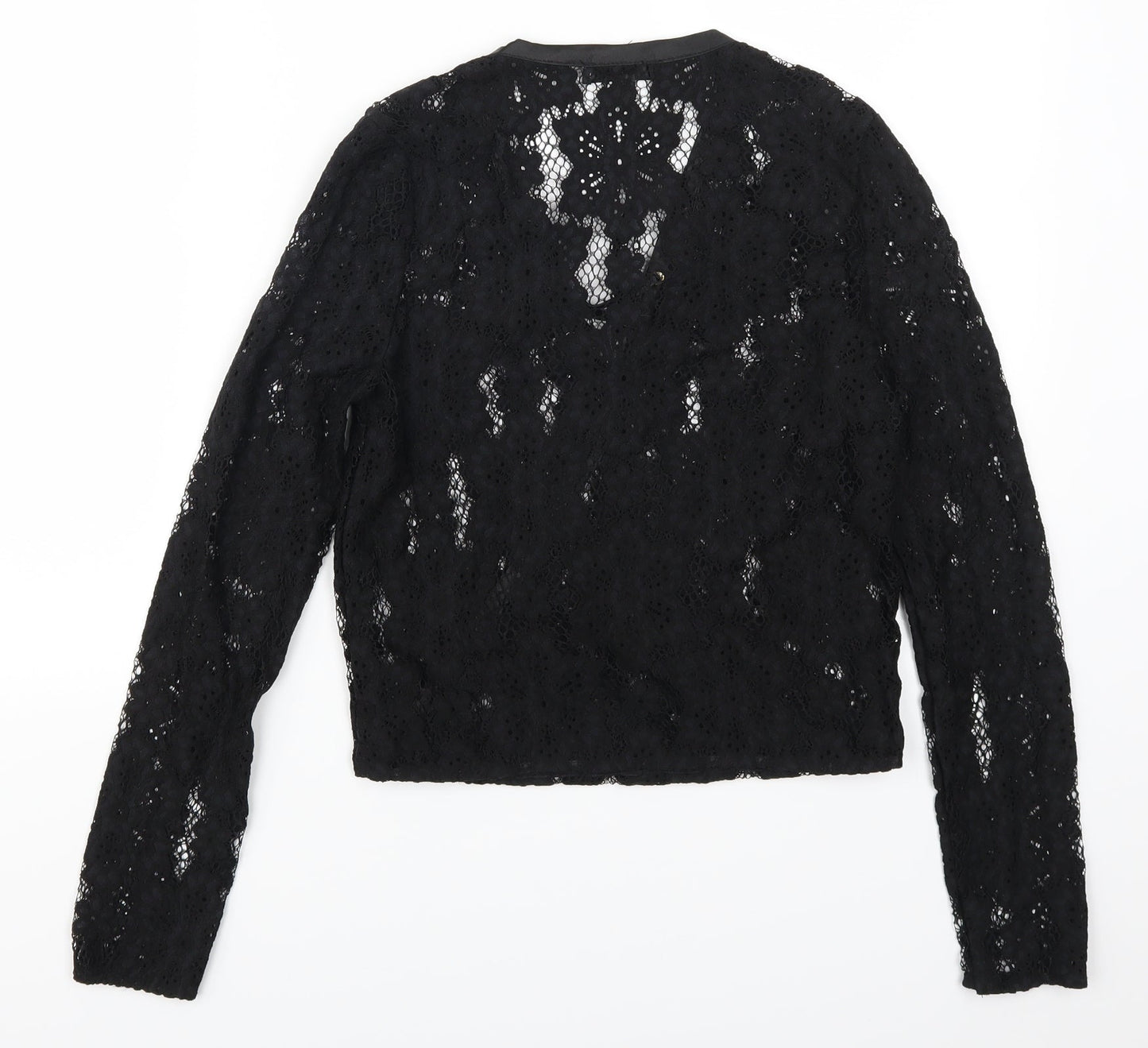 Missguided Womens Black  Lace Basic T-Shirt Size 4