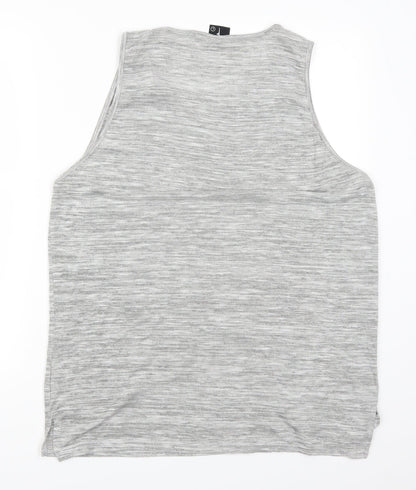 Back view of Preworn women’s grey basic tank, size L, - rose