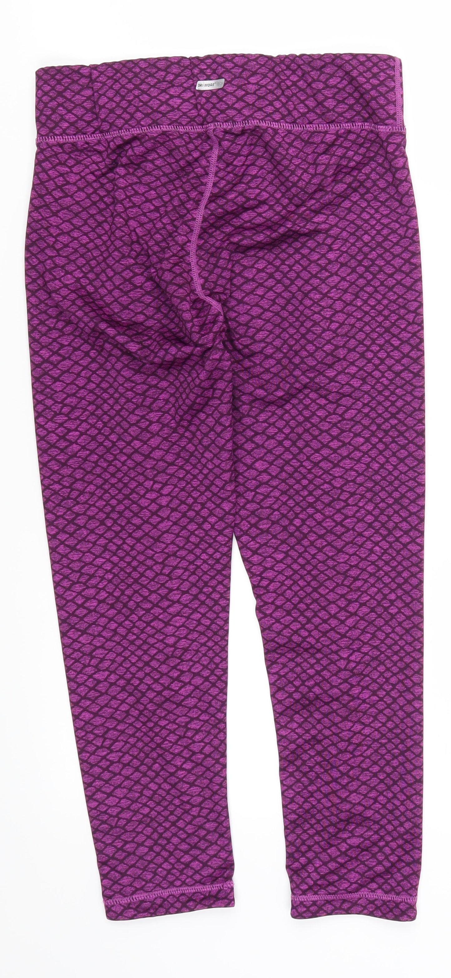 Dri More Womens Pink Geometric Ramie Cropped Leggings Size 26 in L22 in